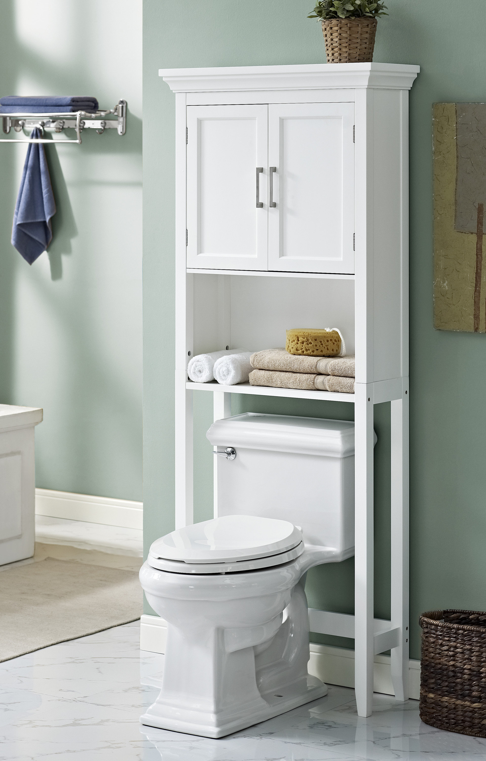 Simpli Home Avington 27" W x 67" H Over the Toilet Storage & Reviews